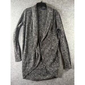 Aeropostale Womens Small Gray Marled Knit Open Front Shawl Cardigan Sweater‎